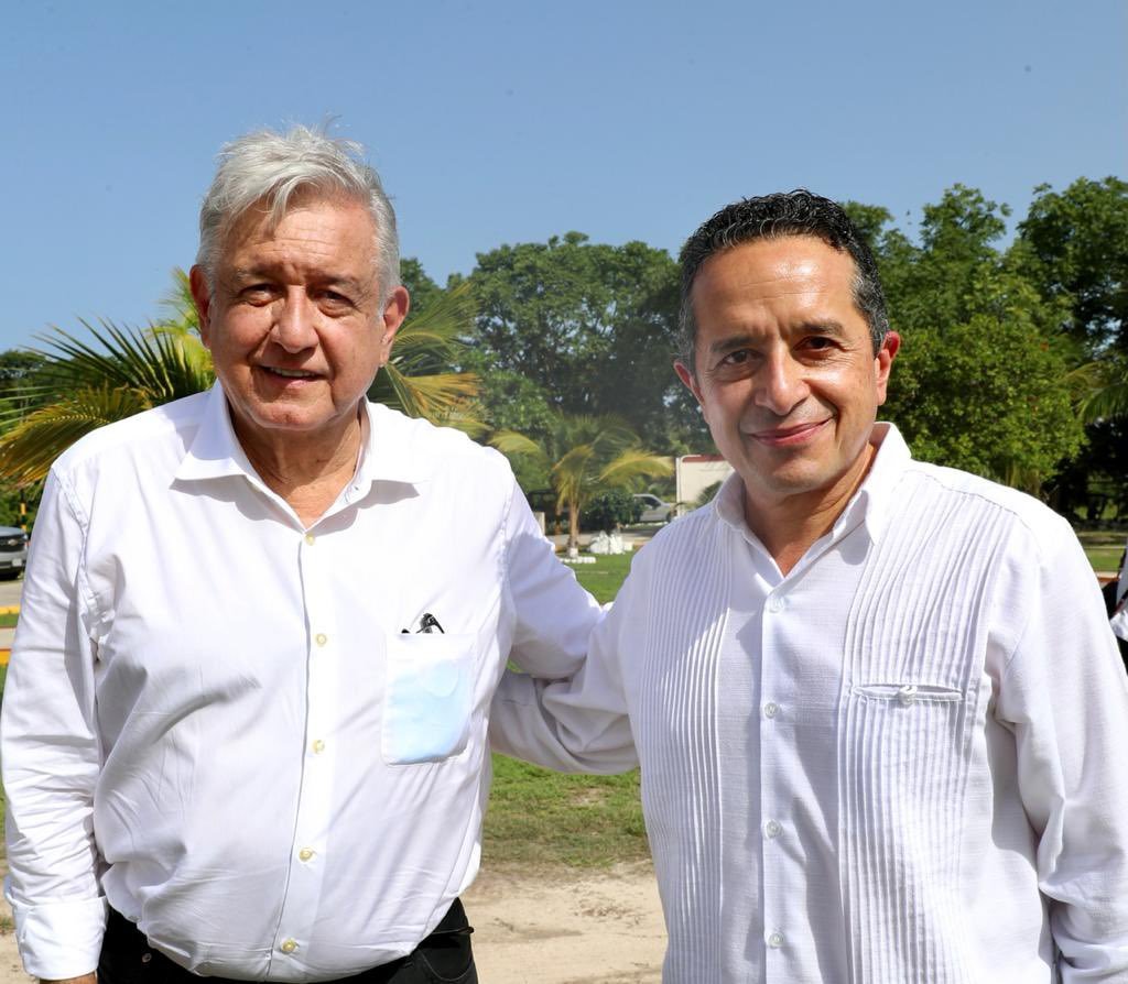 AMLO supervises mayan train construction in quintana roo