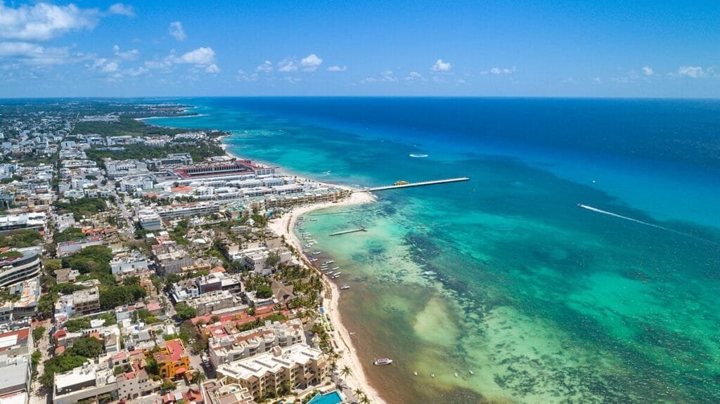 playa del carmen aerial view