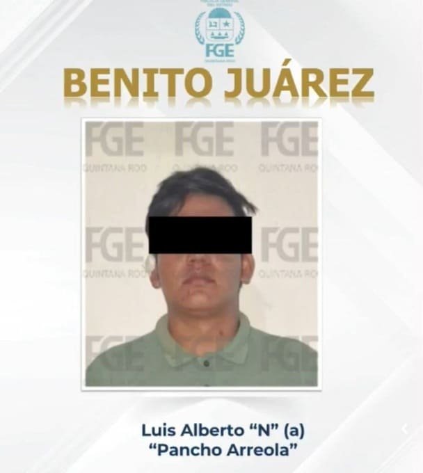 Photo of the suspect arrested in Cancún for multiple drug-related homicides