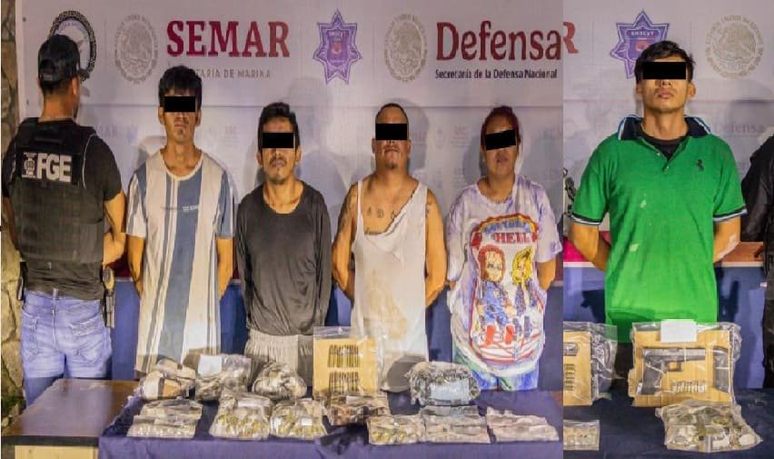 Police arresting suspects in Cancún for drug trafficking and murder