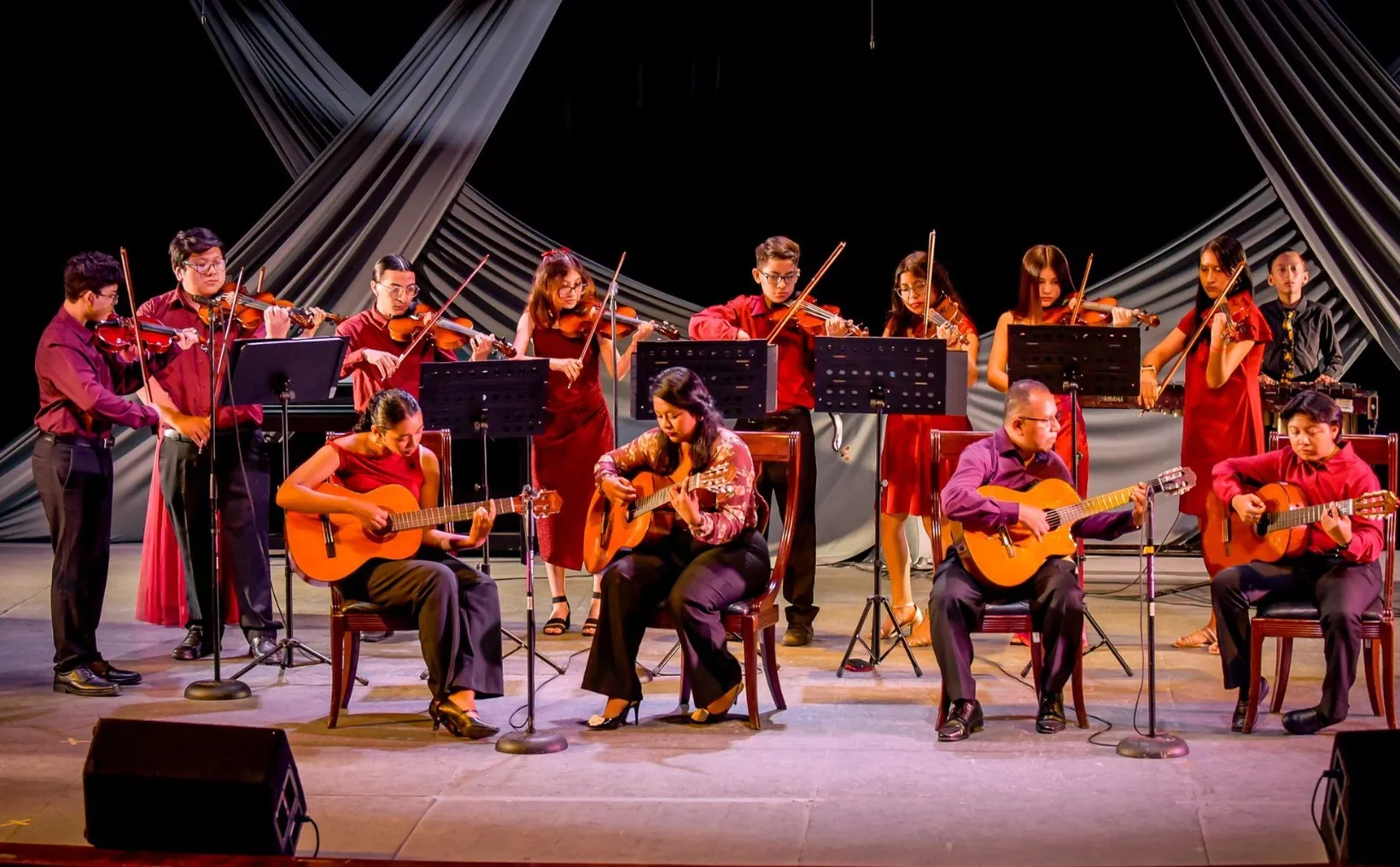 Group of young volunteers at the Caribbean Culture Festival in Quintana Roo