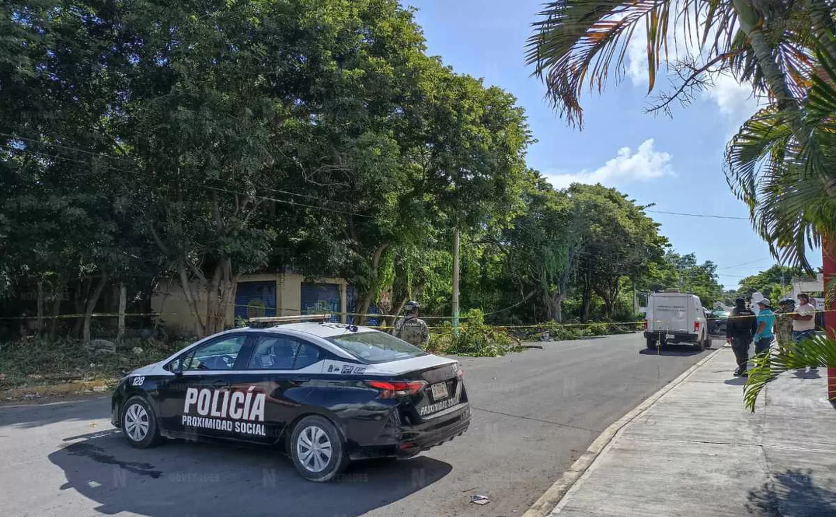 Photo of the scene where a decomposed body was found in a vacant lot in Chetumal