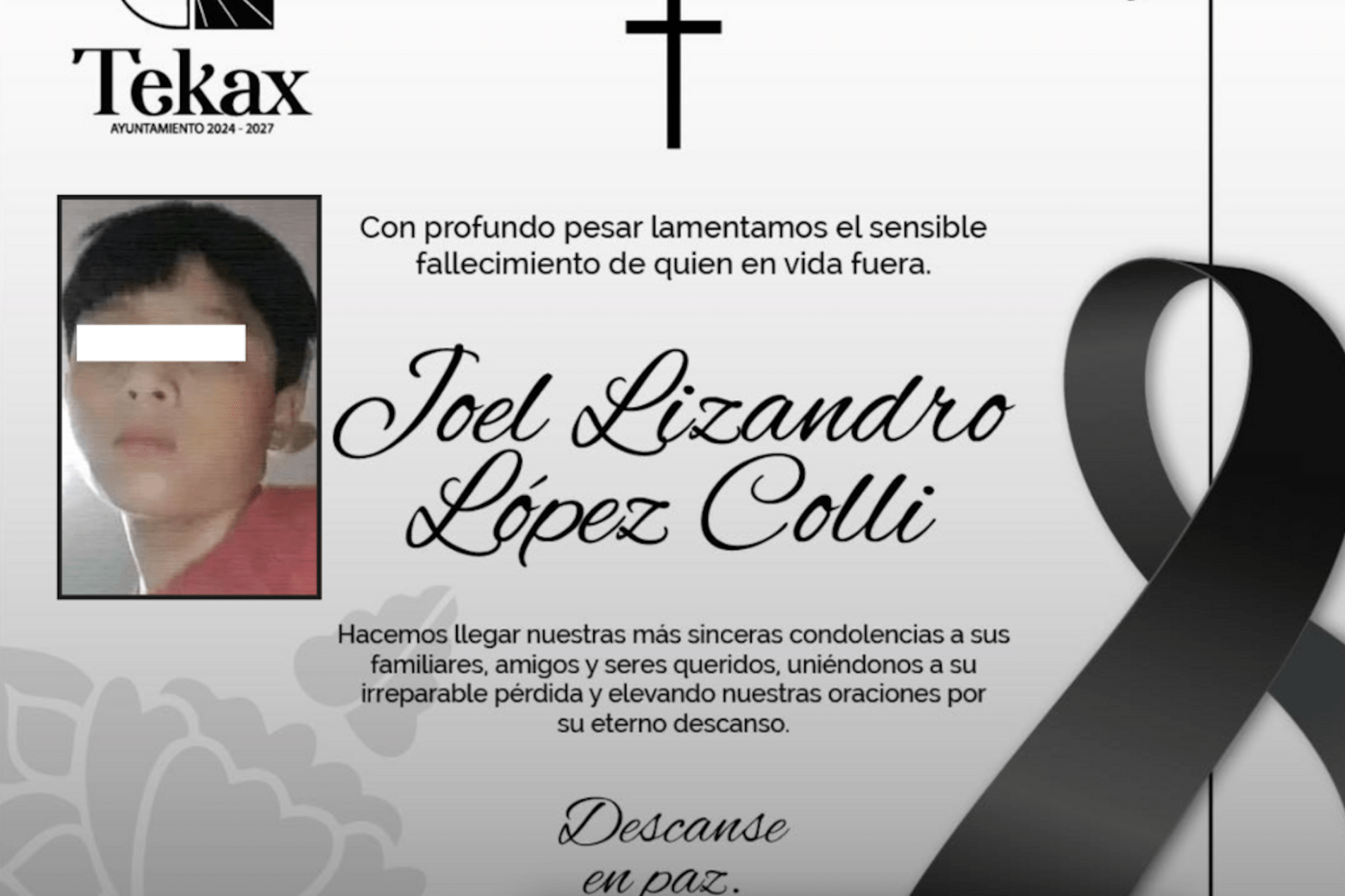 Image of Joel Lizandro López Collí, the deceased teenager from Tekax