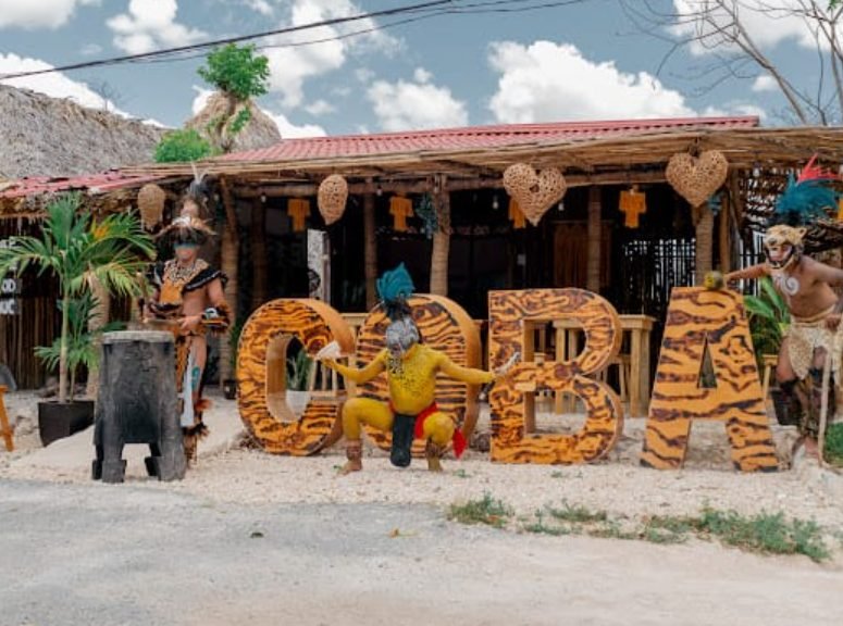Exterior view of La Casa de los Gorditos restaurant in Cobá, Quintana Roo