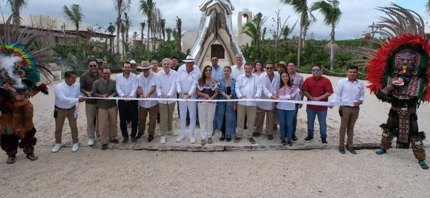Governor Mara Lezama touring the Lahun Tiku tourist development in Mahahual