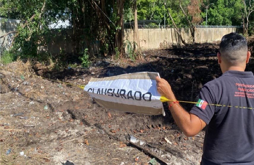 Aerial view of land clearing project in northern Playa del Carmen