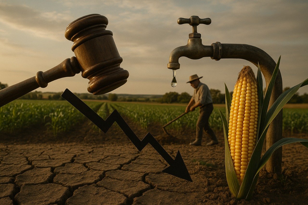 Mexican farmers protesting against the new water law