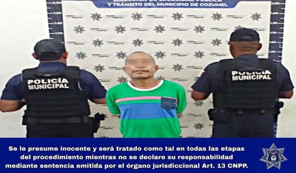 Police officers at the scene of an animal abuse report in Cozumel