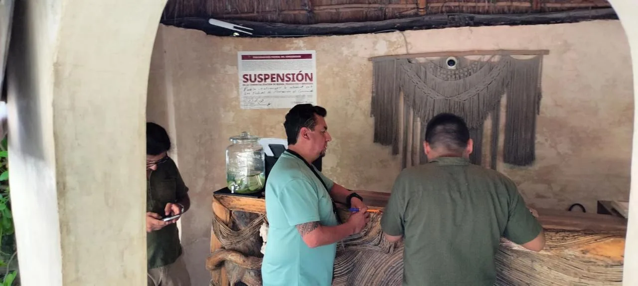 Profeco officials conducting inspections at hotels in Tulum's Jaguar Park area