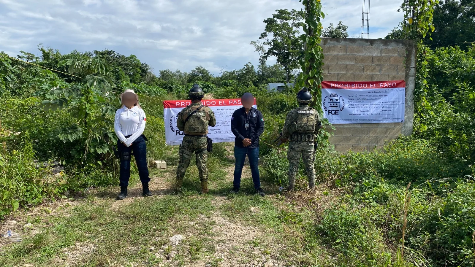Aerial view of the seized 30,000 square meter property in Benito Juárez showing environmental damage