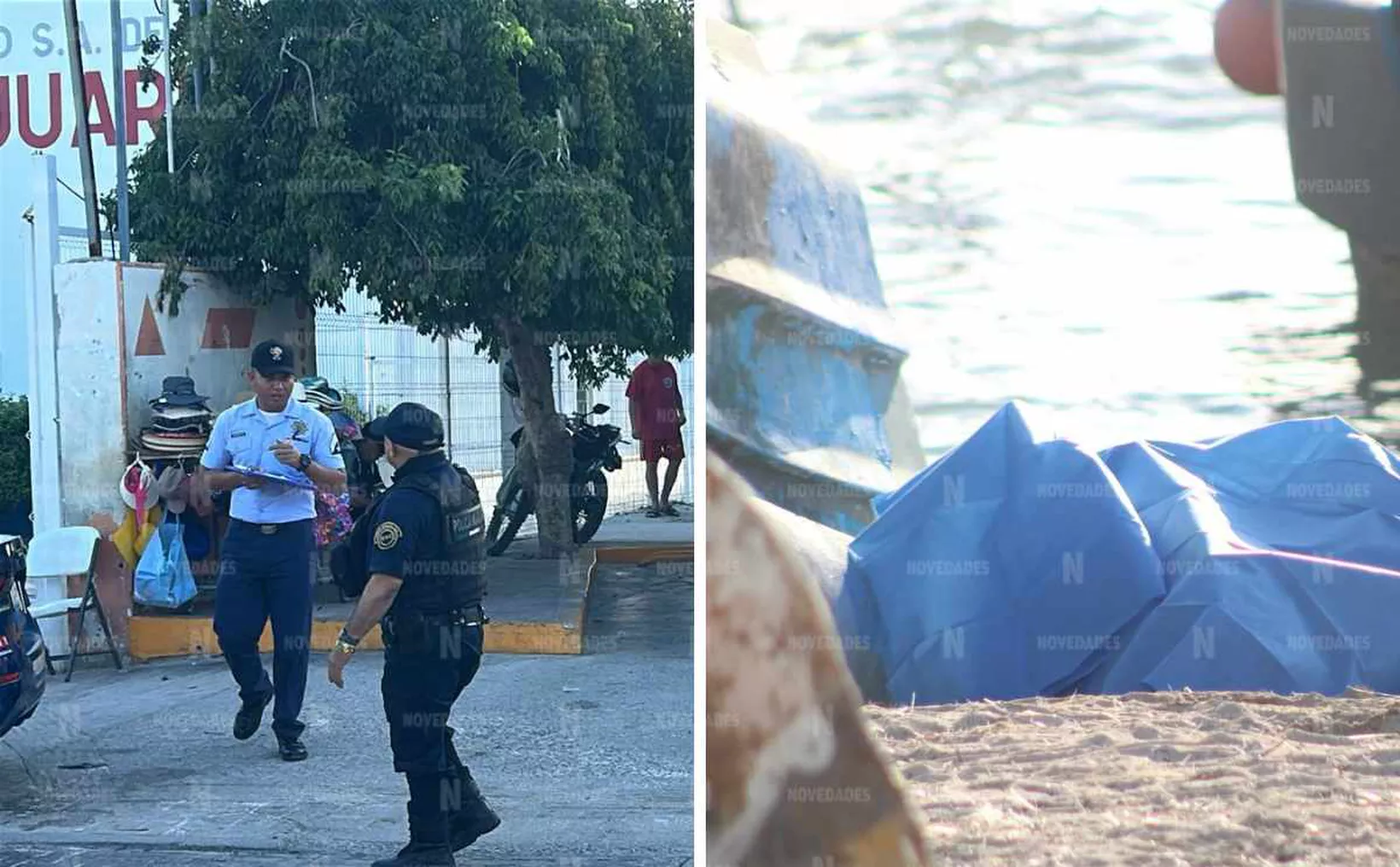 Photo from the scene of the drowning incident in Puerto Juárez, Cancún