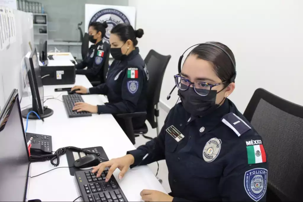 Security authorities discussing digital monitoring operations to detect threats against children