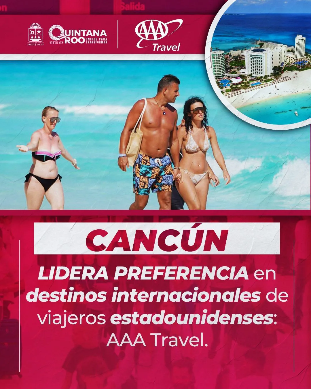 A scenic view of Cancún as a popular tourist destination