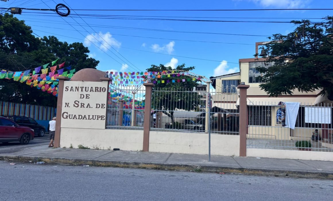 Preparations at the Guadalupe Sanctuary in Cancún for the December pilgrimages