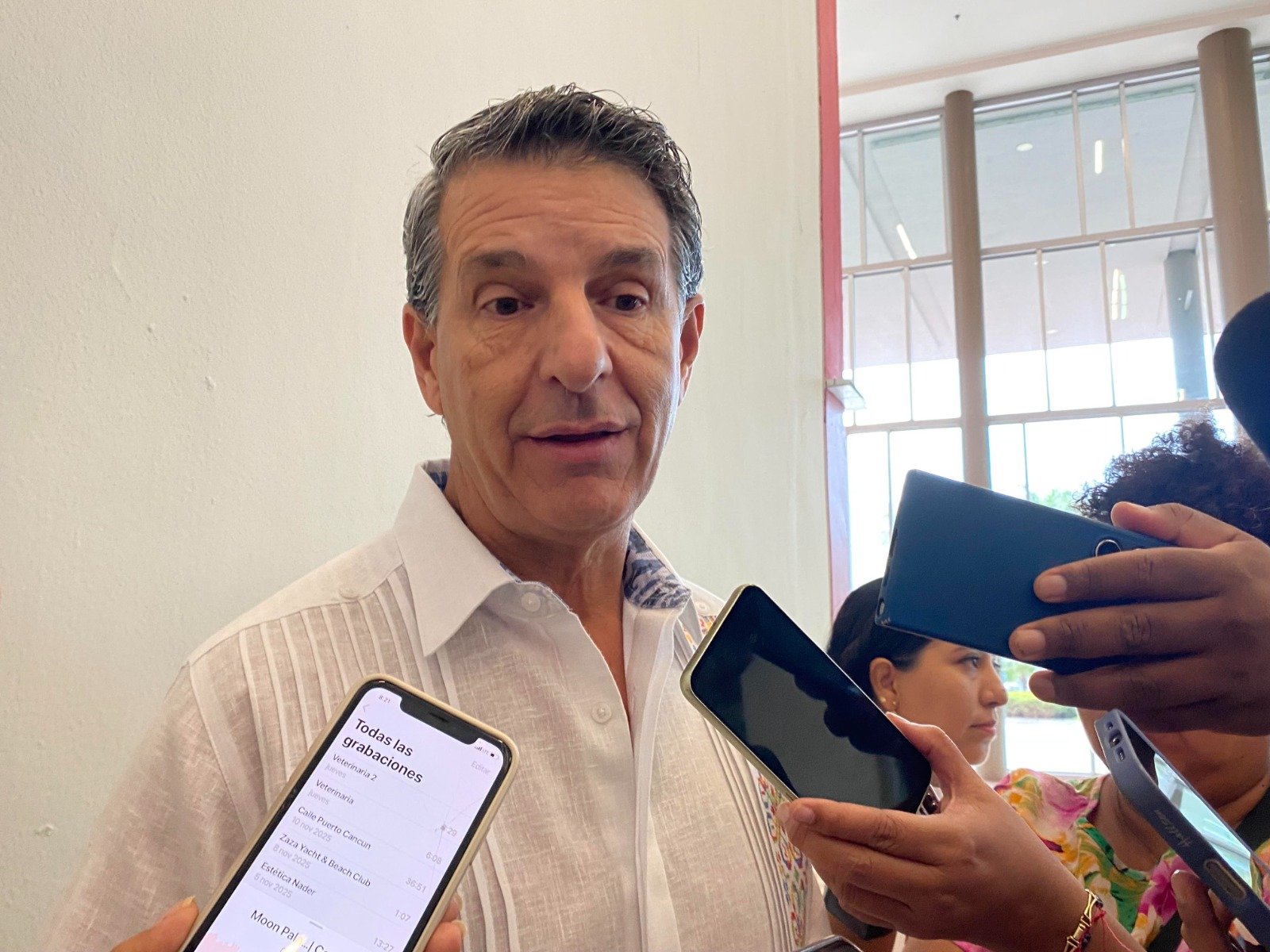 Aerial view of Cancún's hotel zone coastline