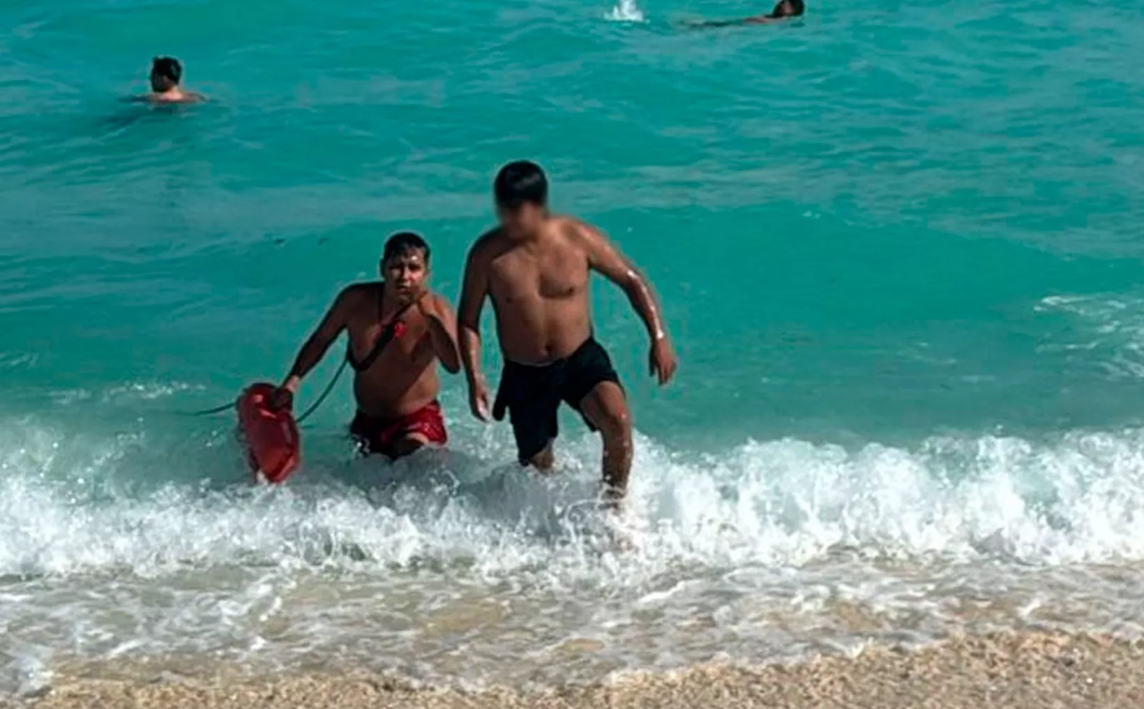 Rescue operation at Playa Delfines beach in Cancún
