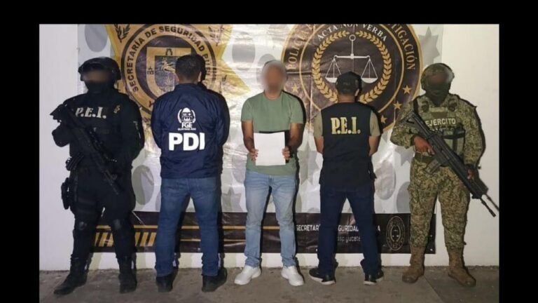 Police arrest of a CJNG member in Yucatán Mexico