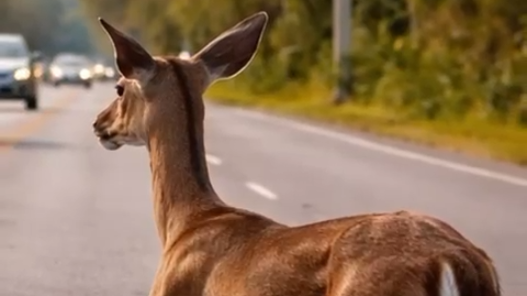 White-tailed deer struck by vehicle on Luis Donaldo Colosio Boulevard in Cancún
