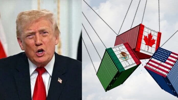 President Donald Trump speaking about USMCA trade agreement