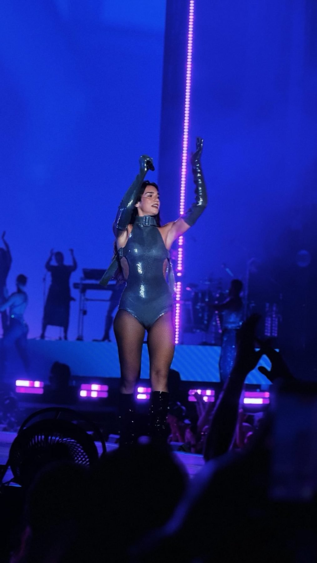 Dua Lipa performing on stage at Moon Palace The Grand in Cancún