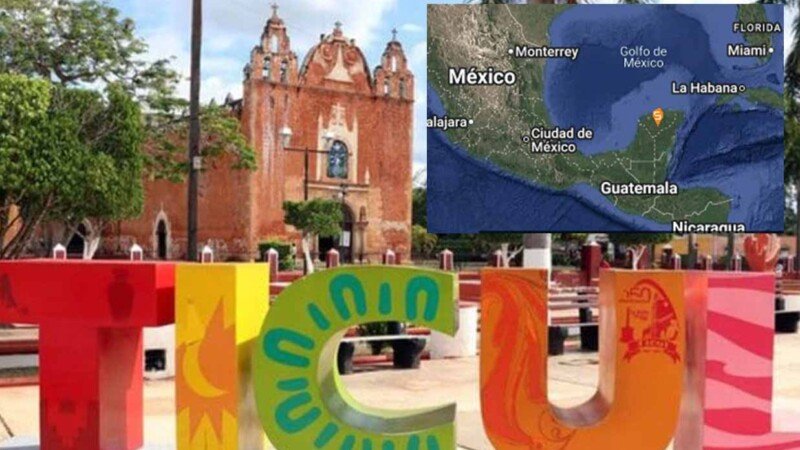 Map or graphic showing the location of the earthquake in Ticul Yucatán