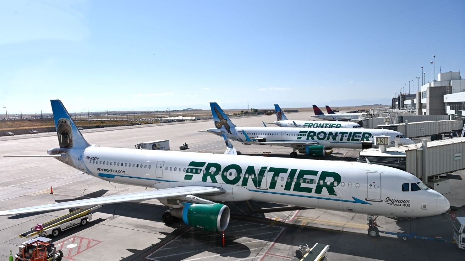 Frontier Airlines aircraft at Cancún International Airport