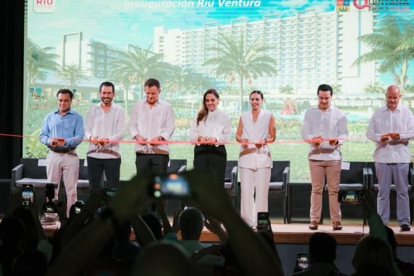 Quintana Roo Governor Mara Lezama Espinosa at the inauguration of the Riu Ventura hotel in Cancún