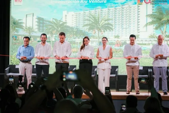 Quintana Roo Governor Mara Lezama Espinosa at the inauguration of the Riu Ventura hotel in Cancún