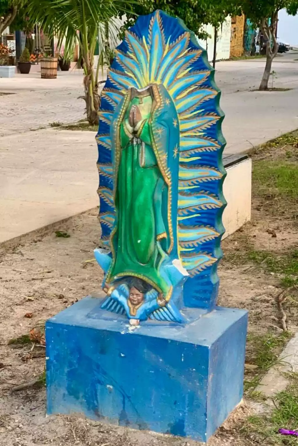 Headless image of the Virgin of Guadalupe found in Playa del Carmen