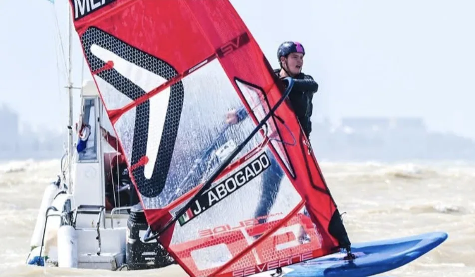 Jerónimo Abogado competing in windsurfing