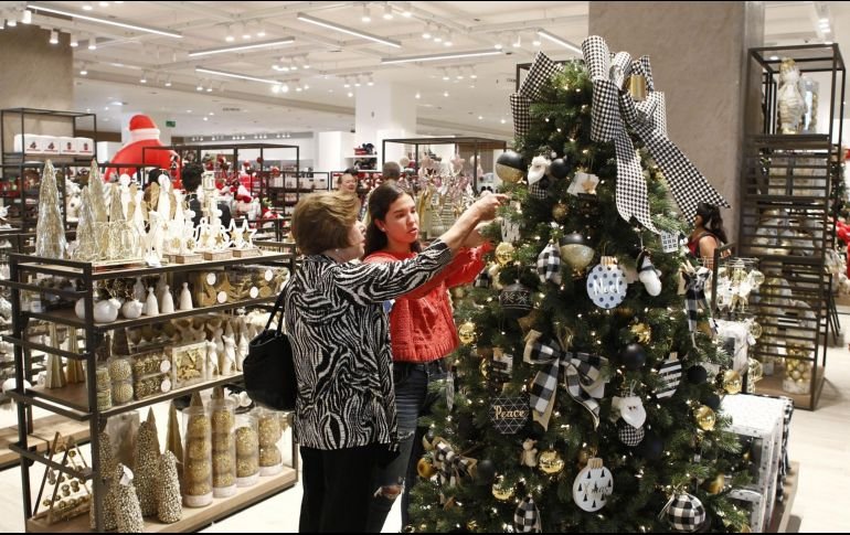 Liverpool department store decorated for Christmas shopping