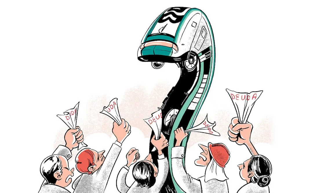 Illustration showing the Maya Train debt quadrupling