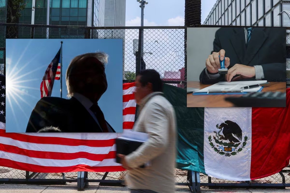 Illustration representing U.S. visa restrictions affecting Mexican politicians