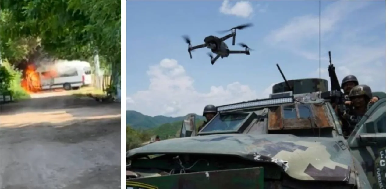 A drone modified by Mexican cartels for attacks and surveillance