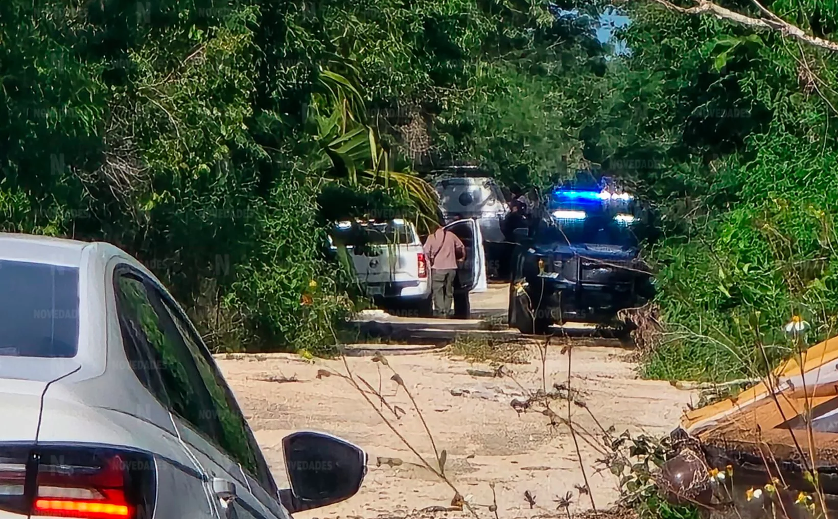 Police investigation at body discovery site in Playa del Carmen