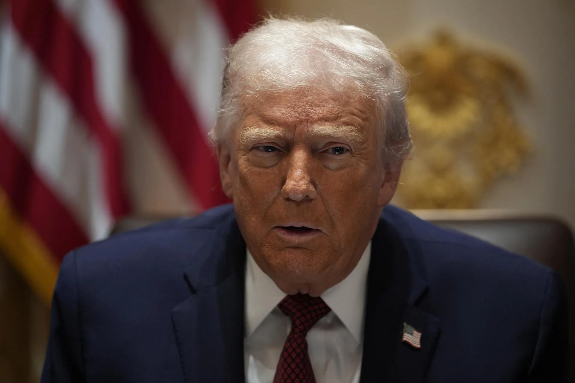 President Donald Trump speaking at an event