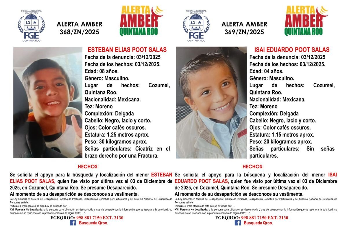 Illustration of search for missing children in Cozumel