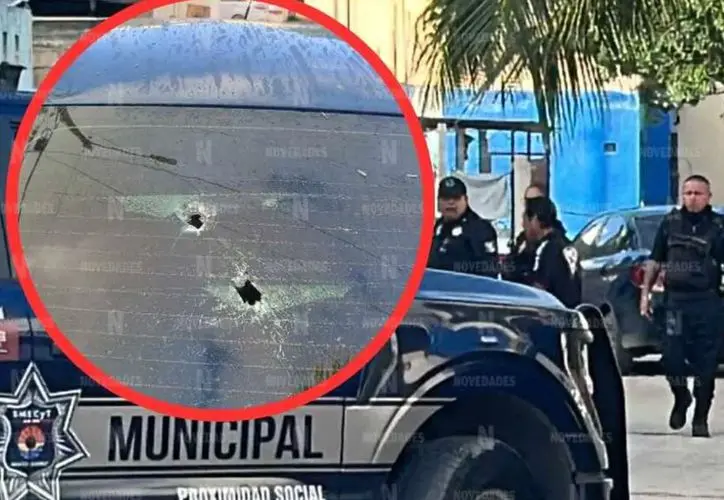 Security agents intervening during a confrontation after a million-dollar robbery in Quintana Roo