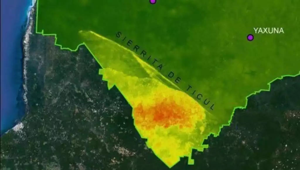 Illustration or map showing the Ticul Fault in Yucatán Mexico