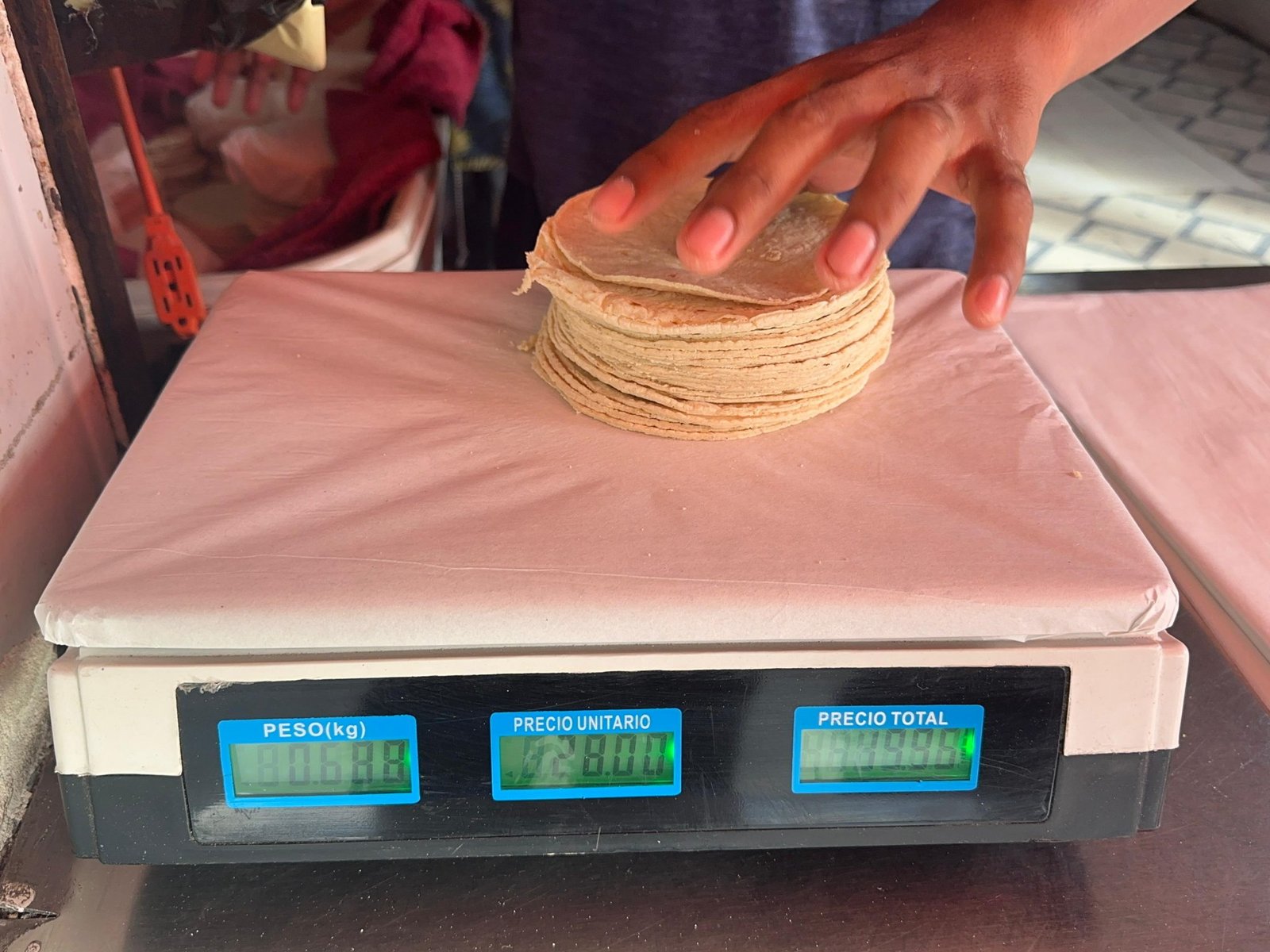 Tortilla production in Tulum, Mexico