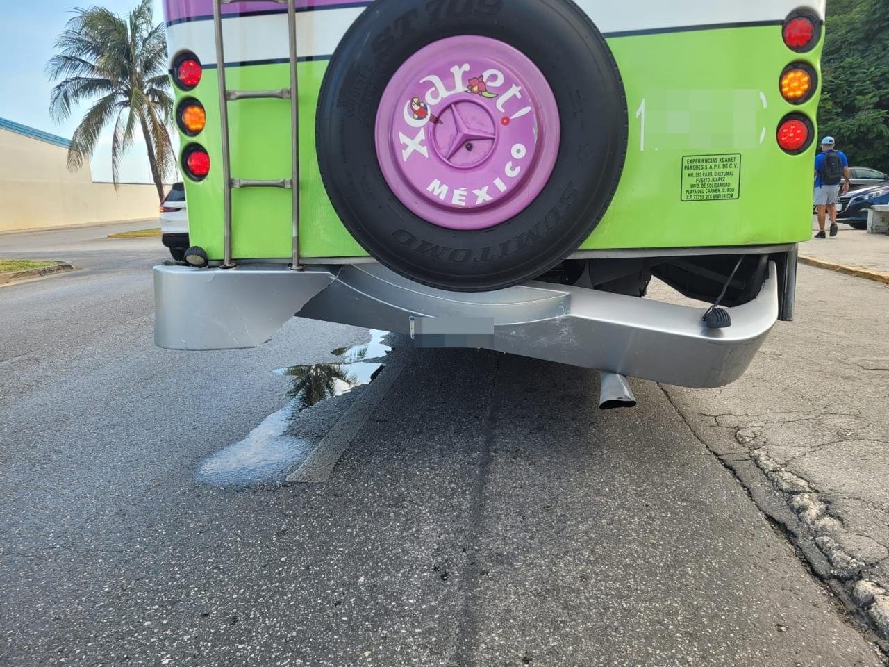 Xcaret access area showing the location where an employee was run over by a personnel truck