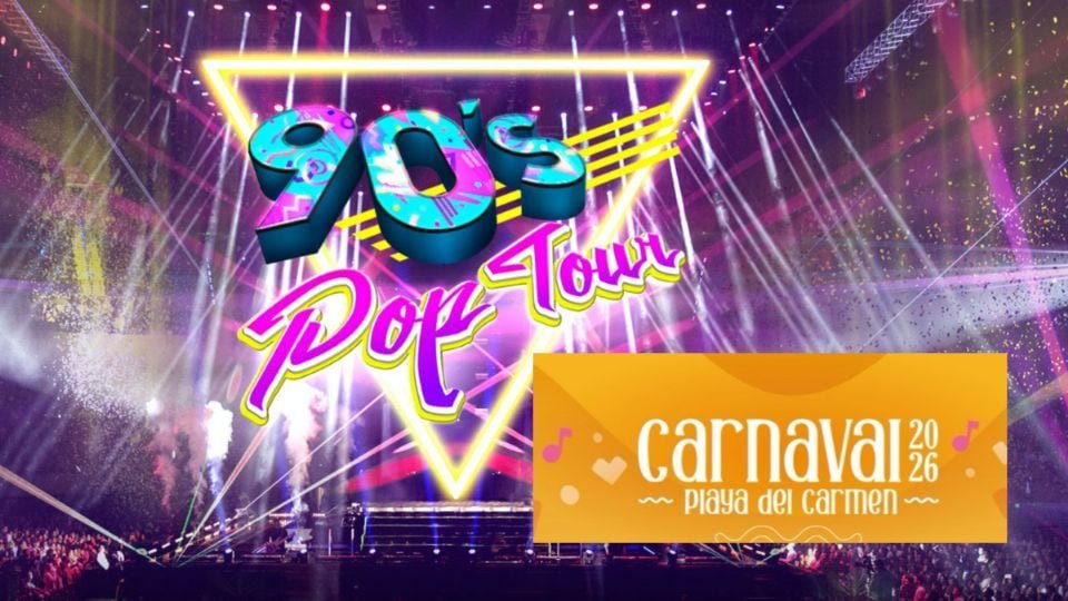 Artists performing at the 90's Pop Tour concert during Playa del Carmen Carnival 2026