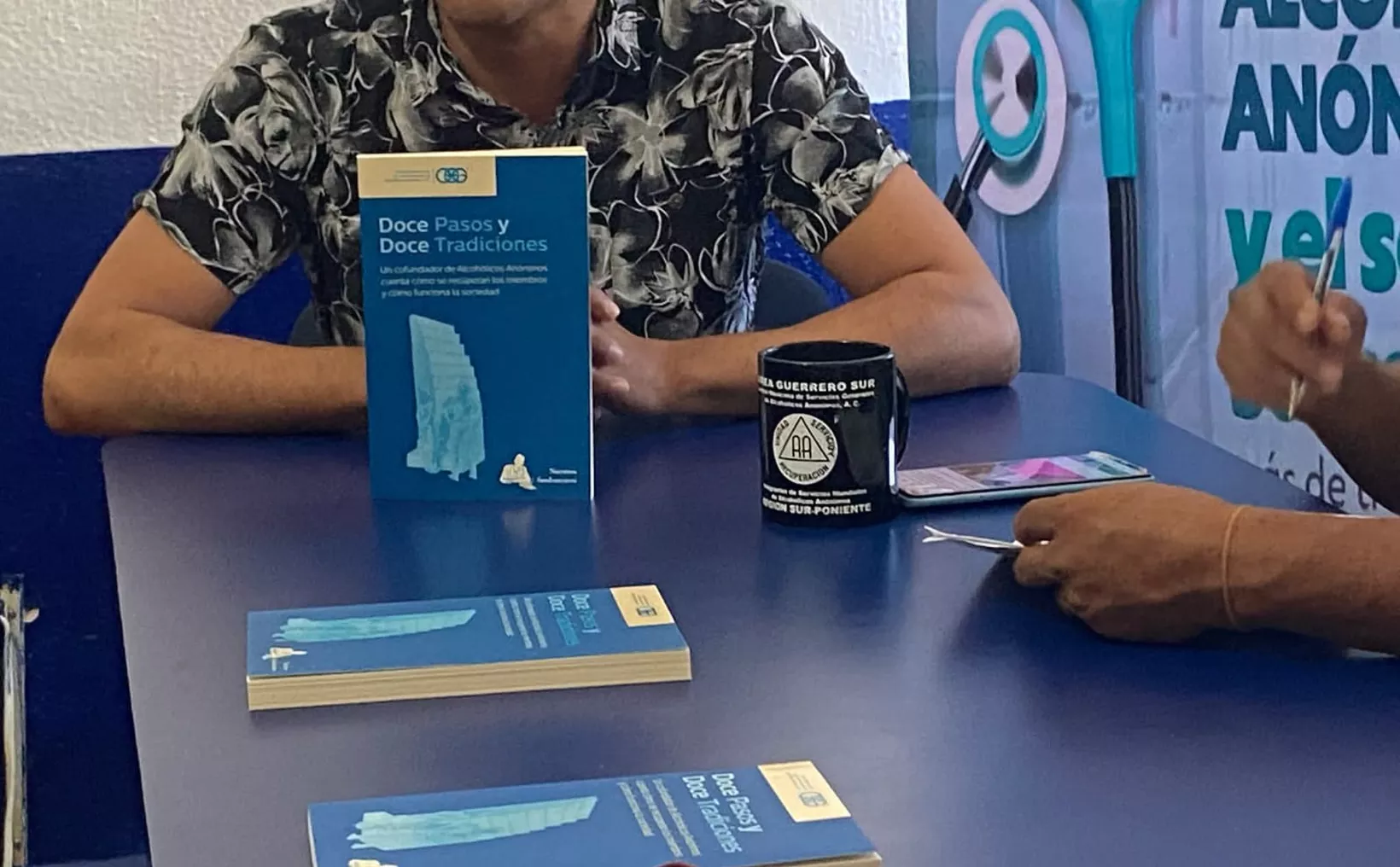 Members of Alcoholics Anonymous distributing informational materials during their National Information Week campaign in Playa del Carmen