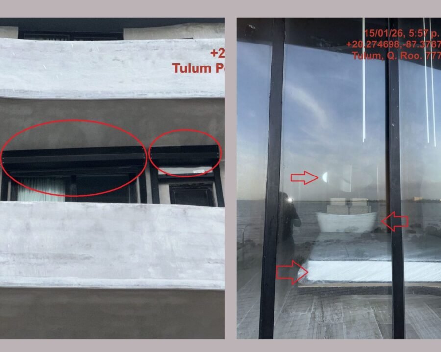 Furniture being installed in the Adamar building of the Maiim project in Tulum