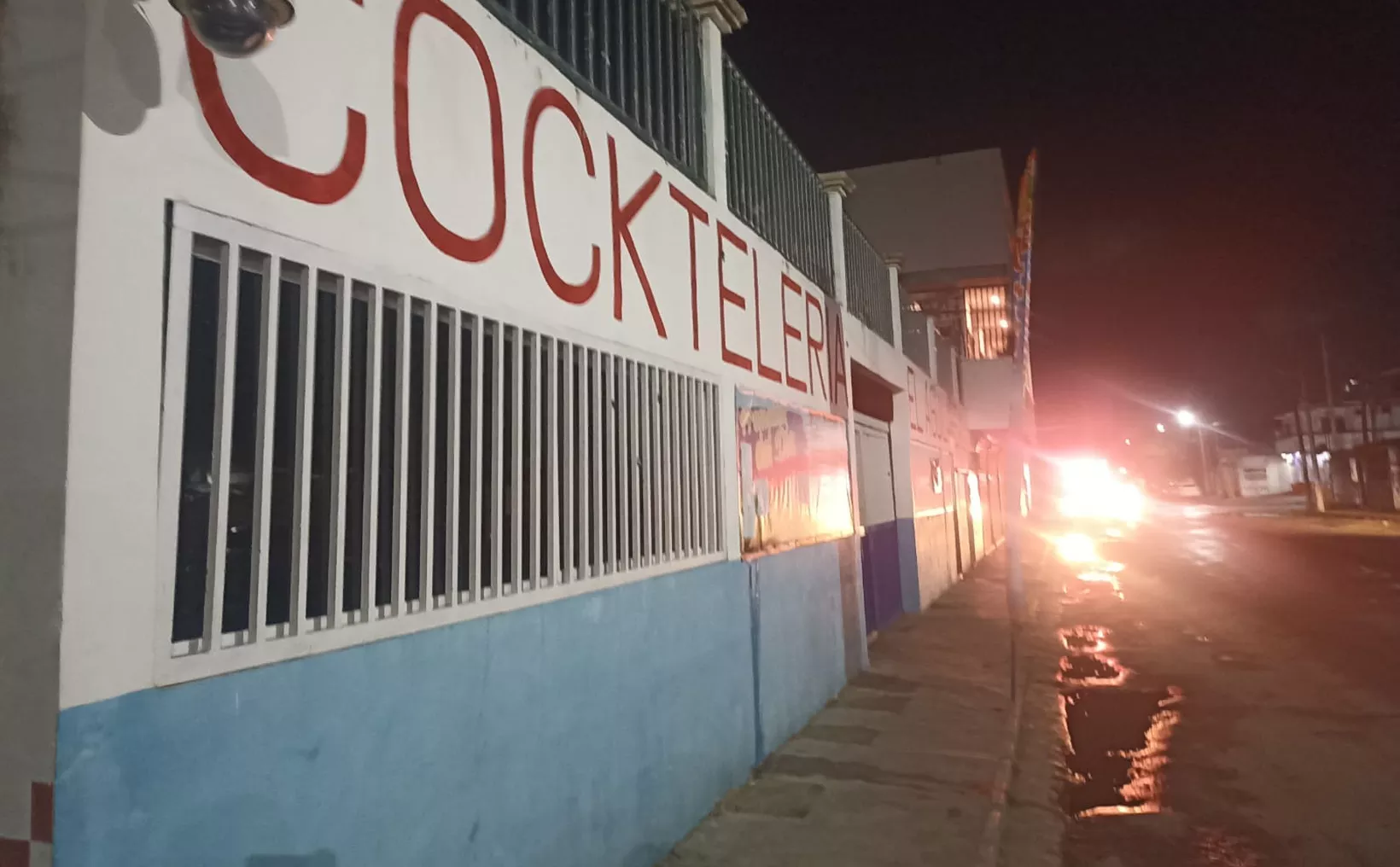 Scene of the shooting at El Águila Real cocktail bar in Cancún's Region 219