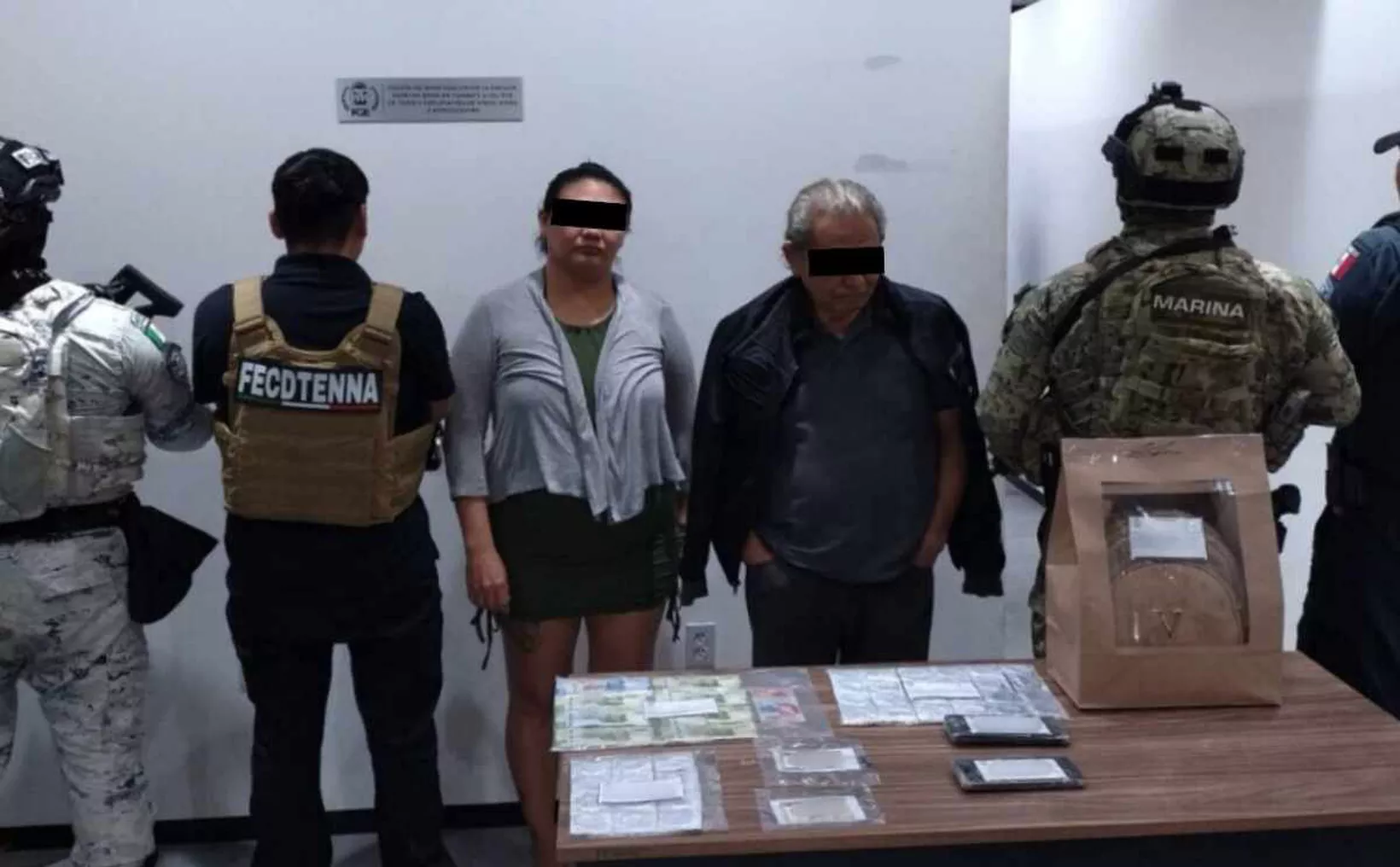 Law enforcement operation at a bar in Cancún where five women were rescued from human trafficking