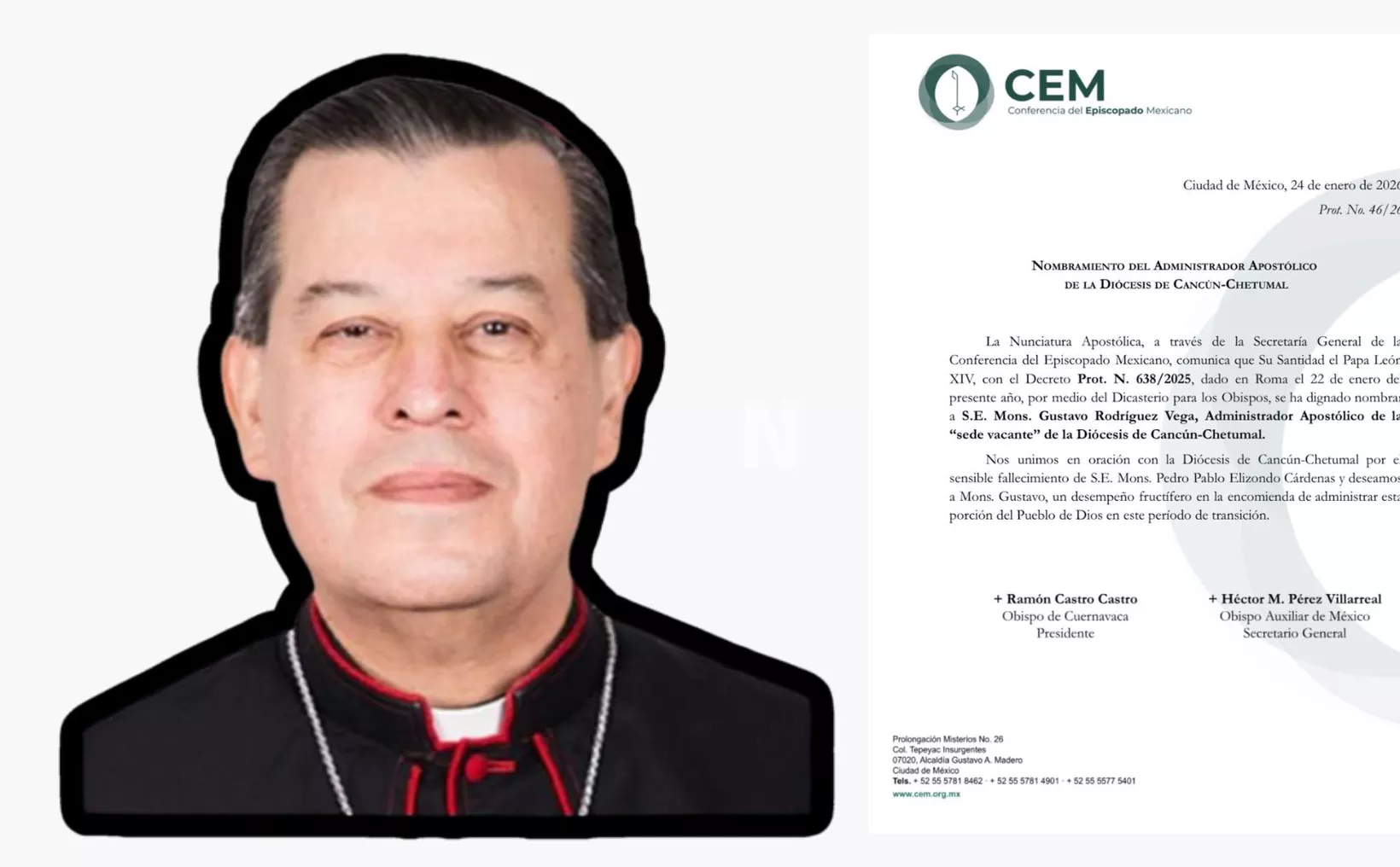 Official announcement of Apostolic Administrator appointment for Cancún-Chetumal Diocese