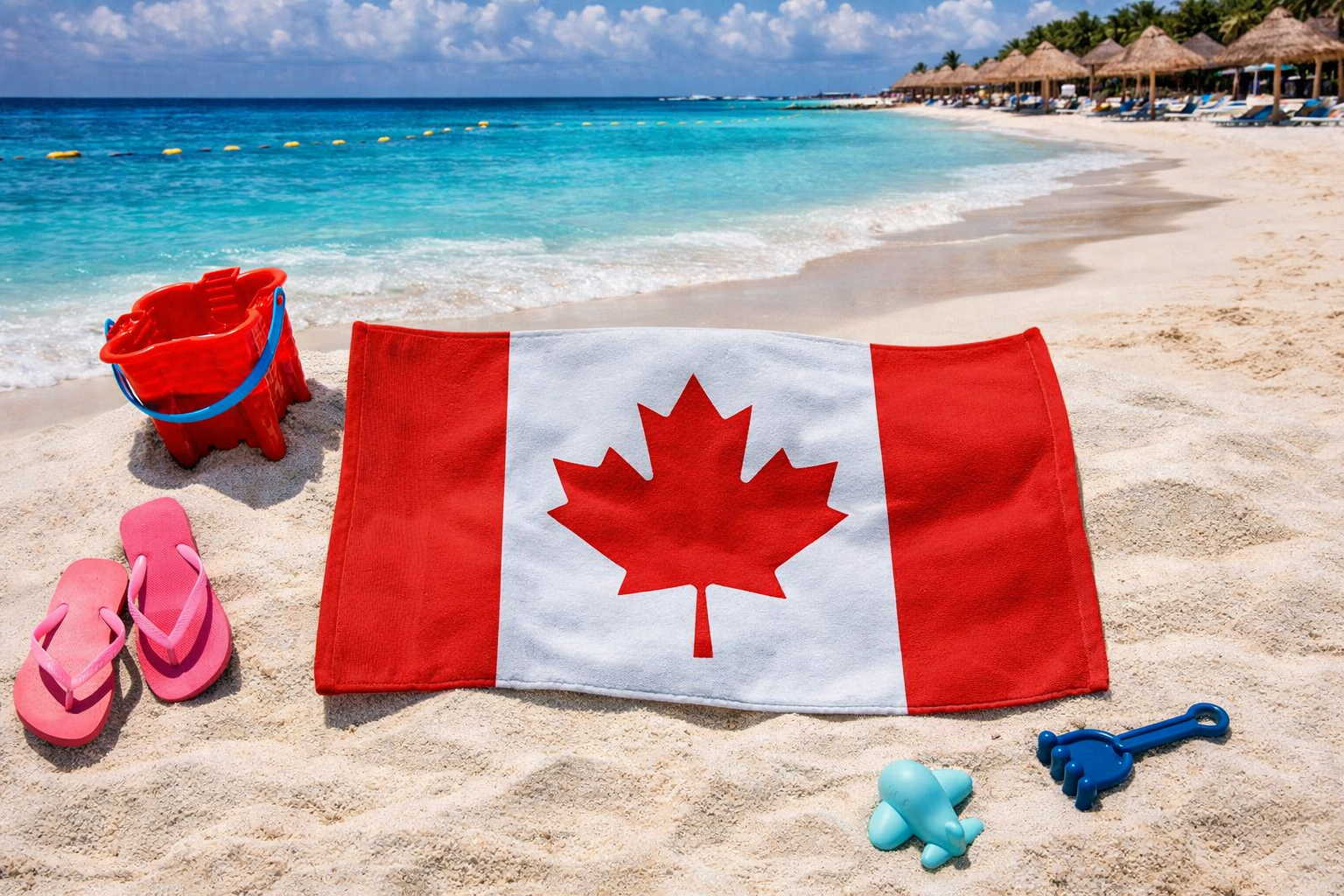 Aerial view of Cancun's beaches and hotels in the Mexican Caribbean