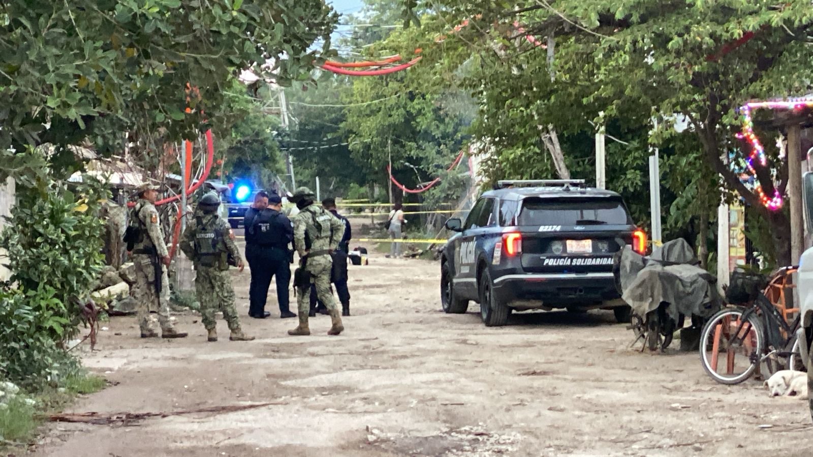 Charred human remains discovered in the Las Torres neighborhood of Playa del Carmen, Quintana Roo.