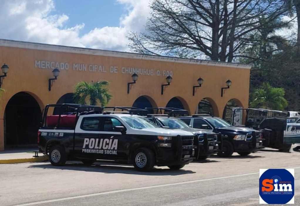 Security forces in Chunhuhub after the capture of an alleged criminal leader